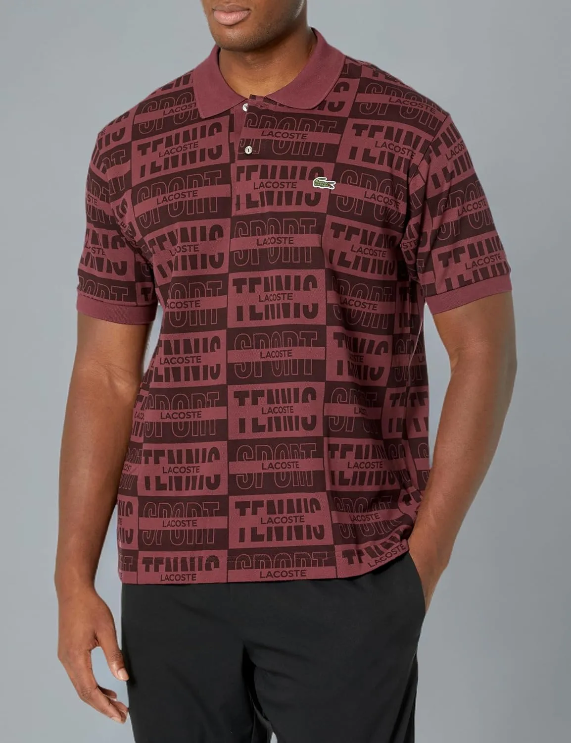 Lacoste Men's Short Sleeve Allover Graphic Polo Shirt