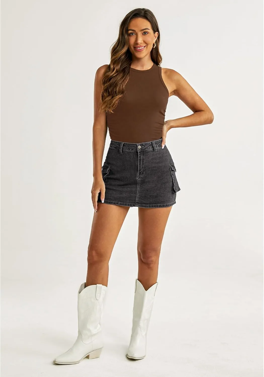 luvamia 2025 Cargo Shorts for Women Casual Summer Skorts Skirts High Waisted Mini Short Skort with Pockets Y2K