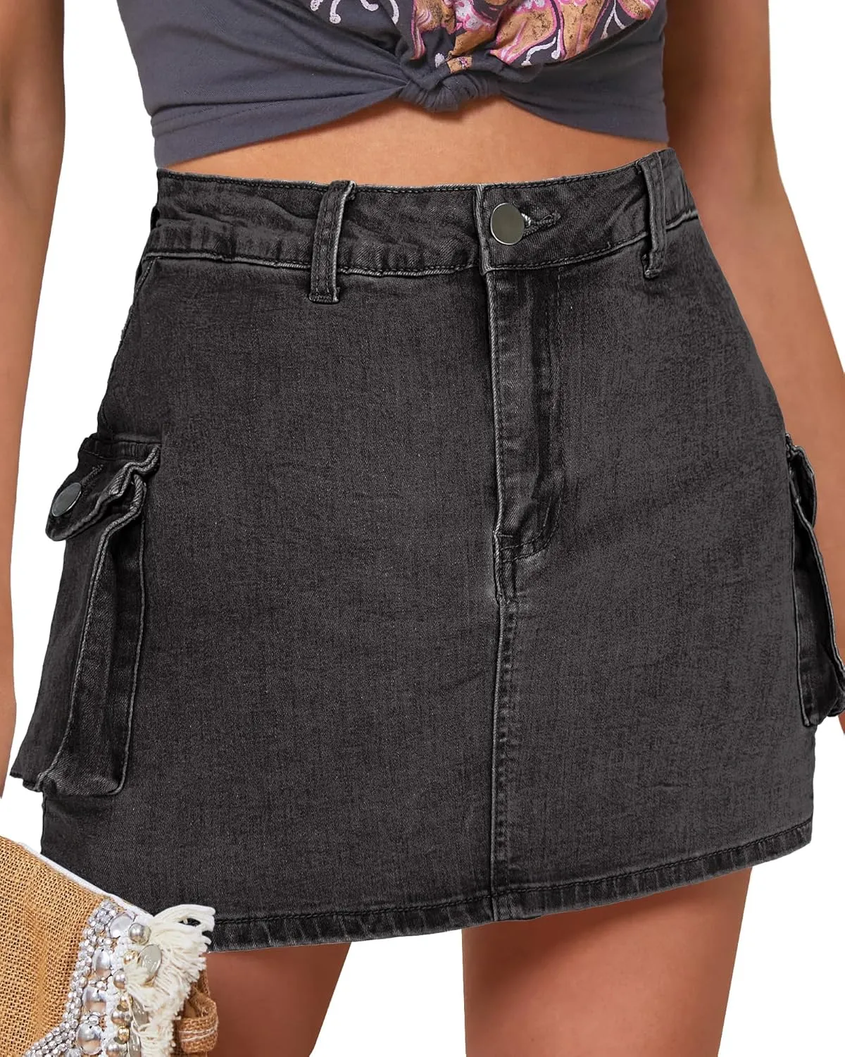 luvamia 2025 Cargo Shorts for Women Casual Summer Skorts Skirts High Waisted Mini Short Skort with Pockets Y2K