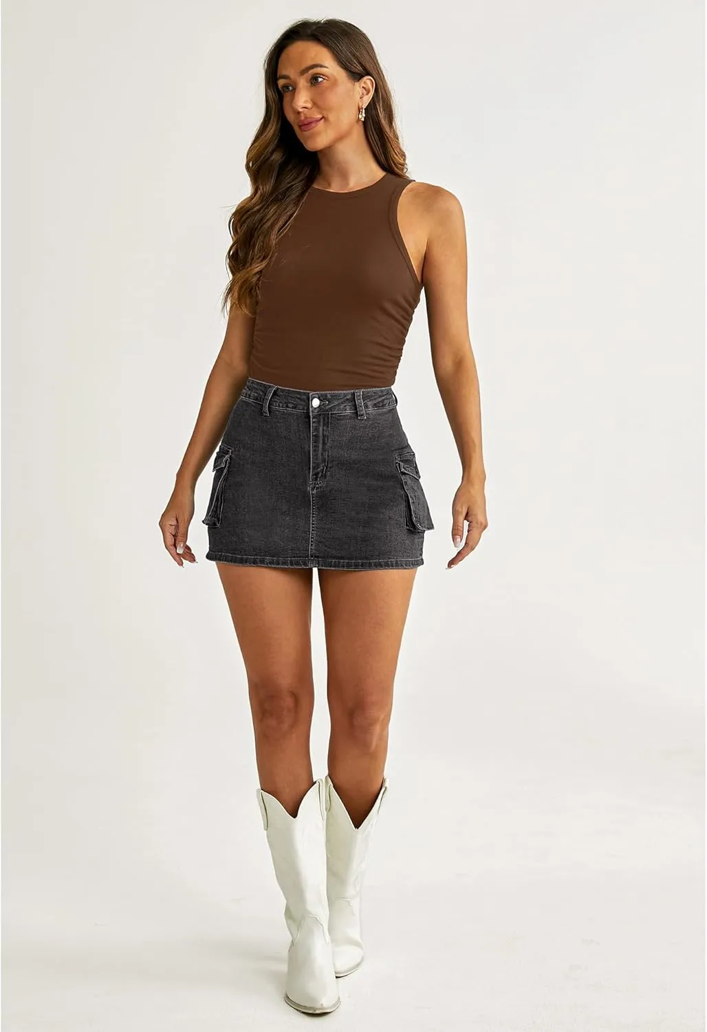 luvamia 2025 Cargo Shorts for Women Casual Summer Skorts Skirts High Waisted Mini Short Skort with Pockets Y2K