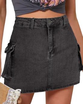 luvamia 2025 Cargo Shorts for Women Casual Summer Skorts Skirts High Waisted Mini Short Skort with Pockets Y2K