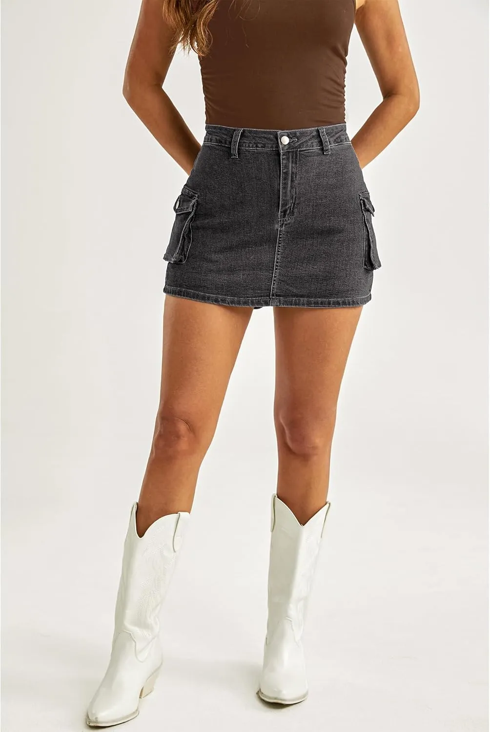 luvamia 2025 Cargo Shorts for Women Casual Summer Skorts Skirts High Waisted Mini Short Skort with Pockets Y2K