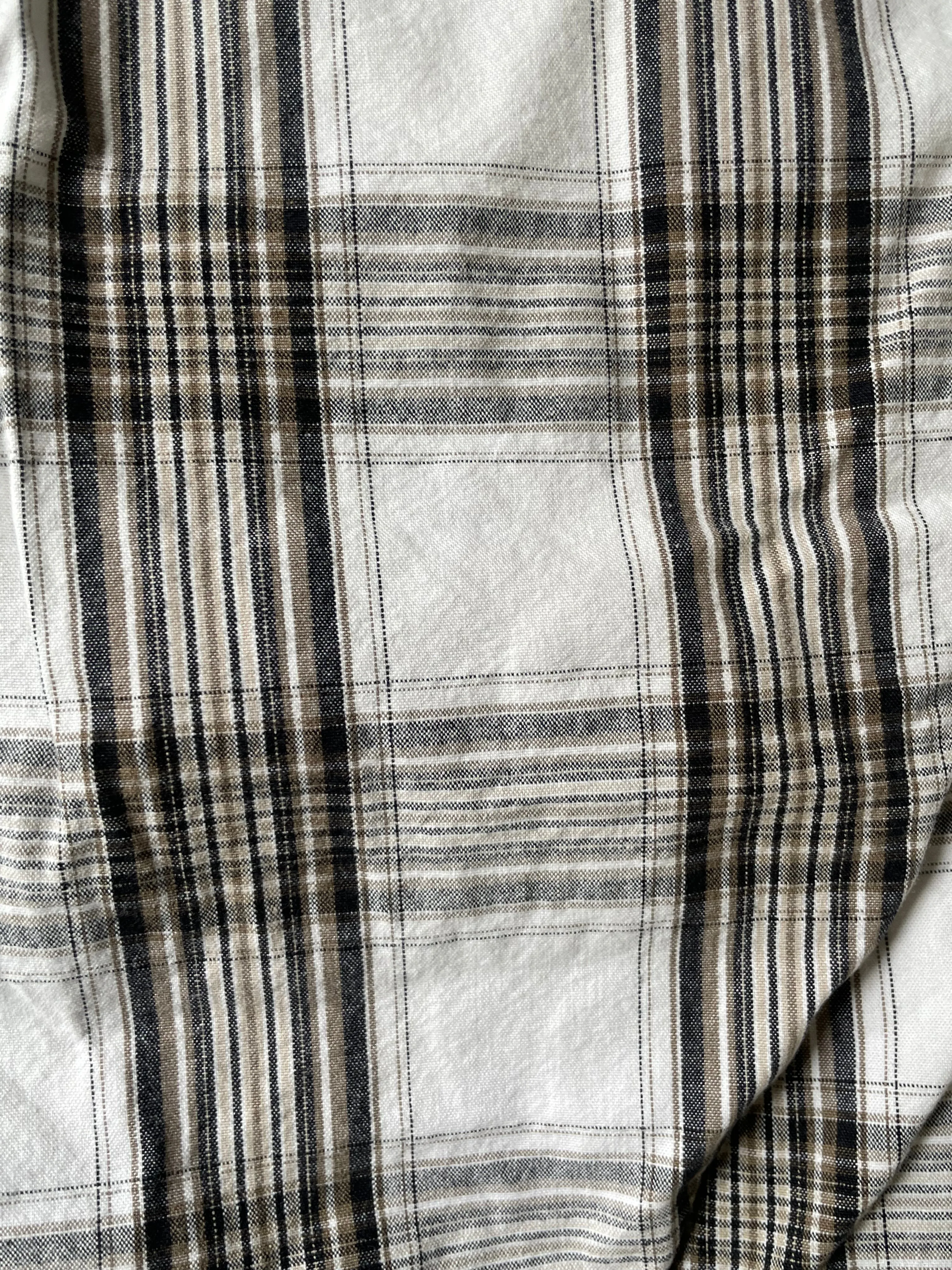 Mens 33” Waist Plaid Shorts LEVI’S Gray Black Tan Snap Pockets 100% Cotton