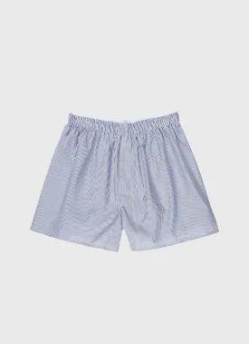 Men's Classic Boxer Shorts in White/Navy Pinstripe