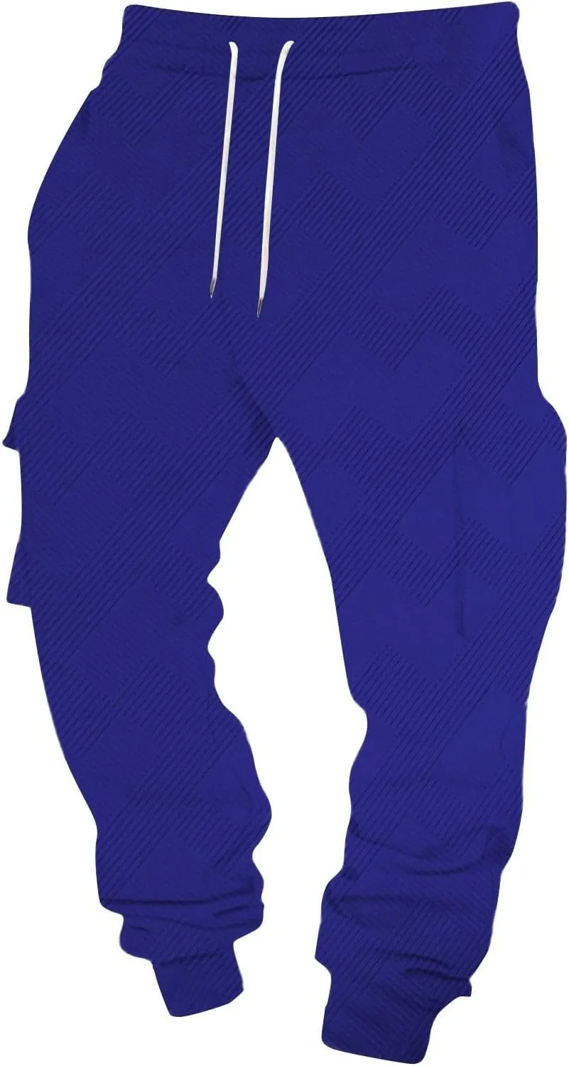 Mens Work Cargo Pants Lightweight Baggy Tactical Casual Cotton Gym Sweatpants Trousers
