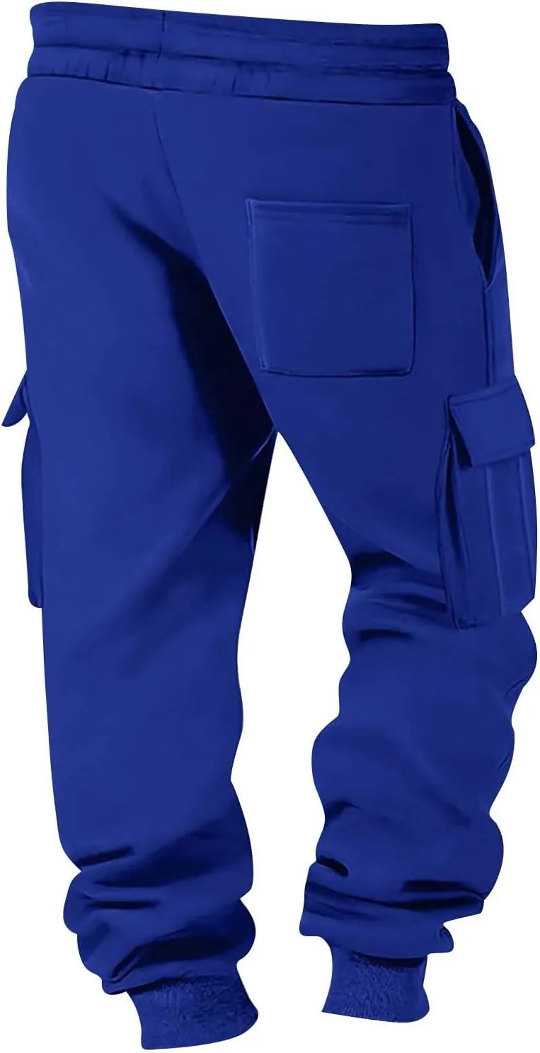 Mens Work Cargo Pants Lightweight Baggy Tactical Casual Cotton Gym Sweatpants Trousers