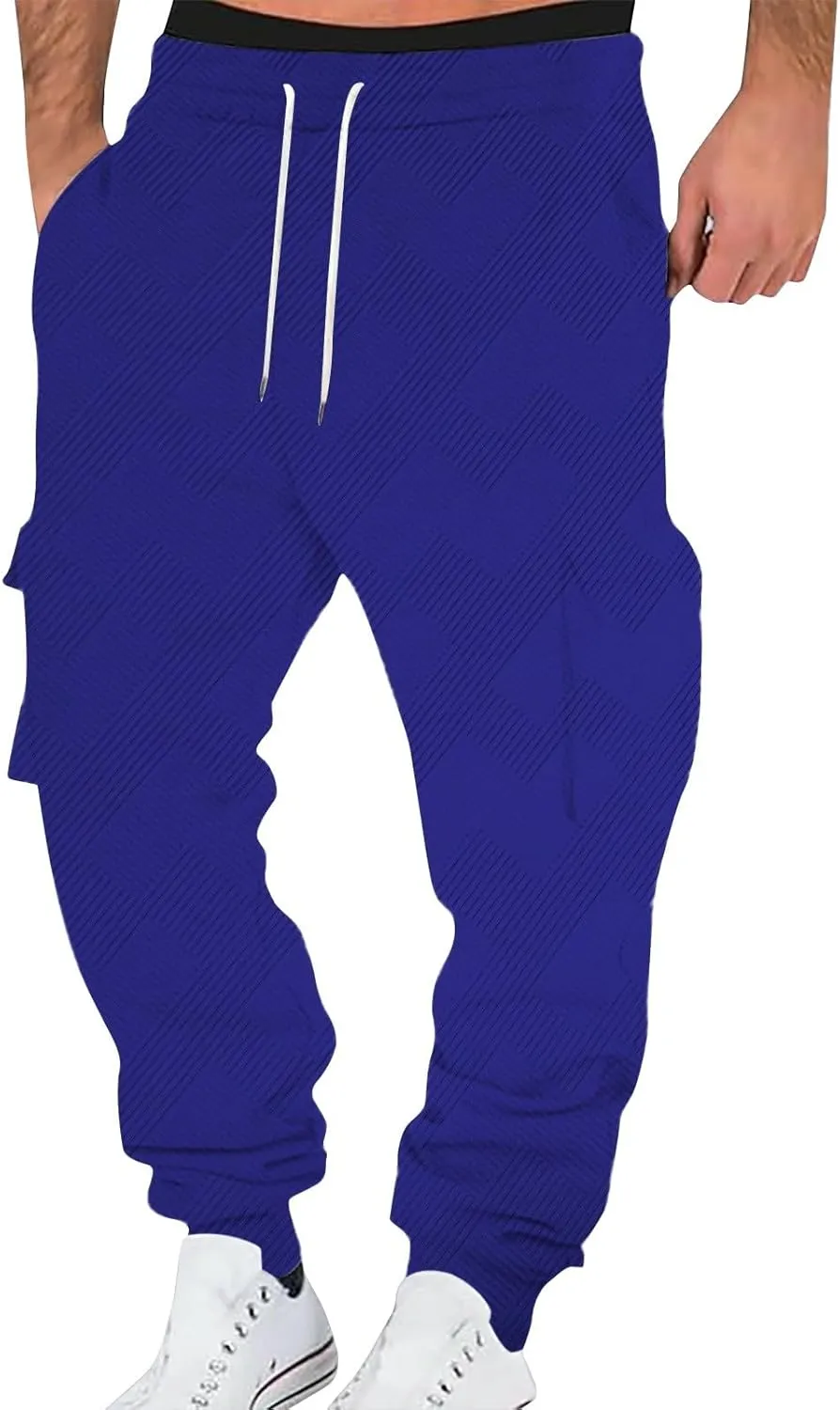Mens Work Cargo Pants Lightweight Baggy Tactical Casual Cotton Gym Sweatpants Trousers