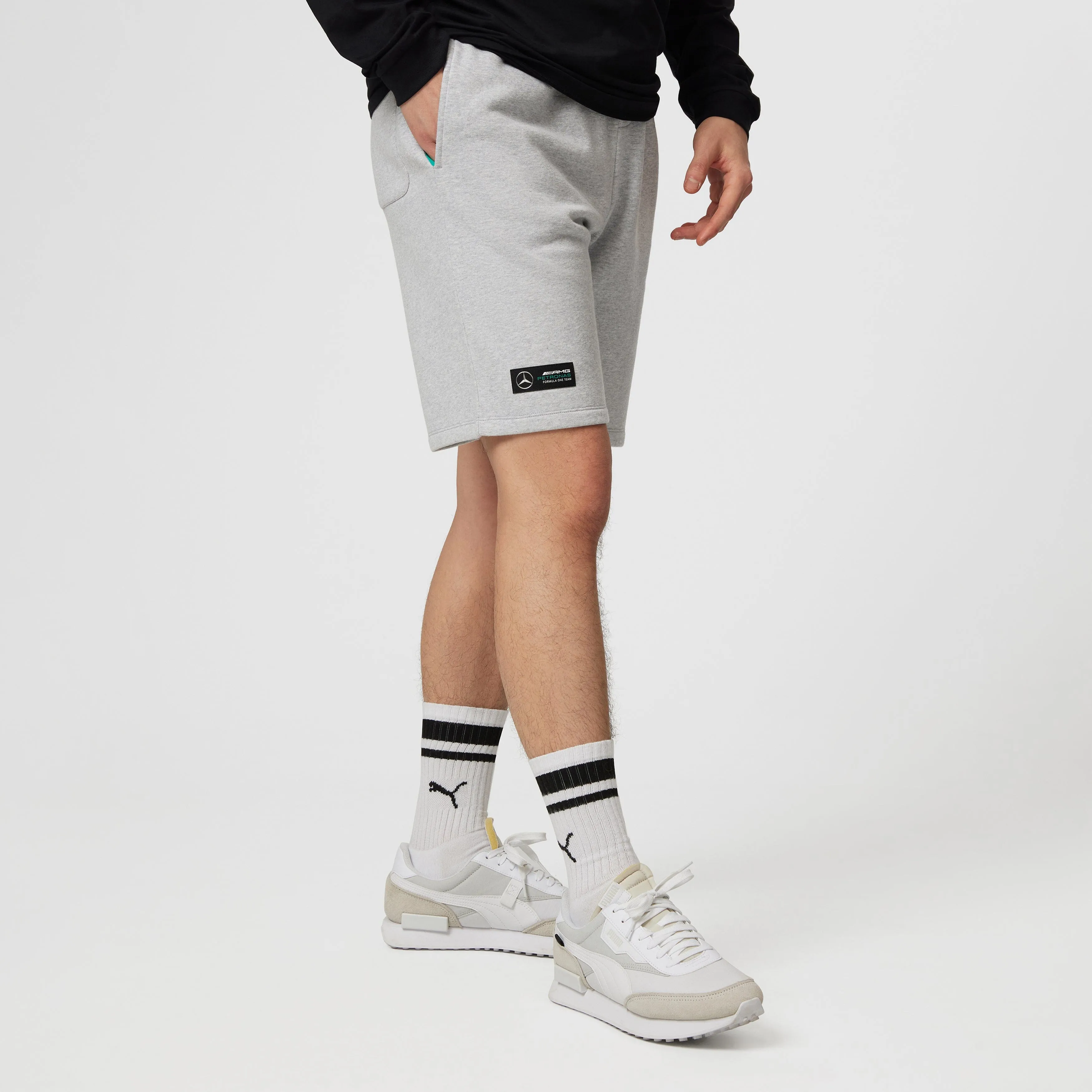 Mercedes AMG Petronas F1 Men's Sweat Shorts - Black/Grey