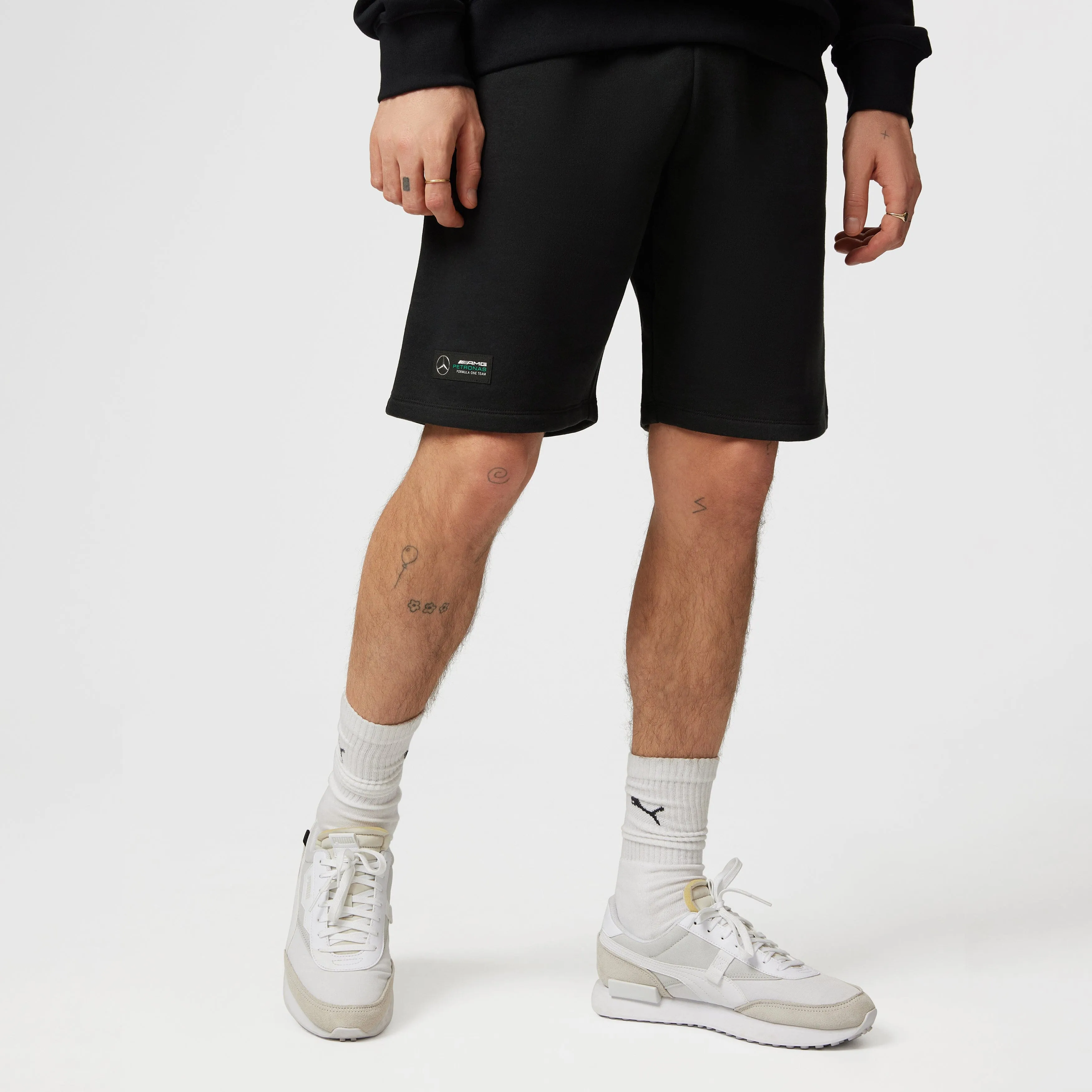 Mercedes AMG Petronas F1 Men's Sweat Shorts - Black/Grey