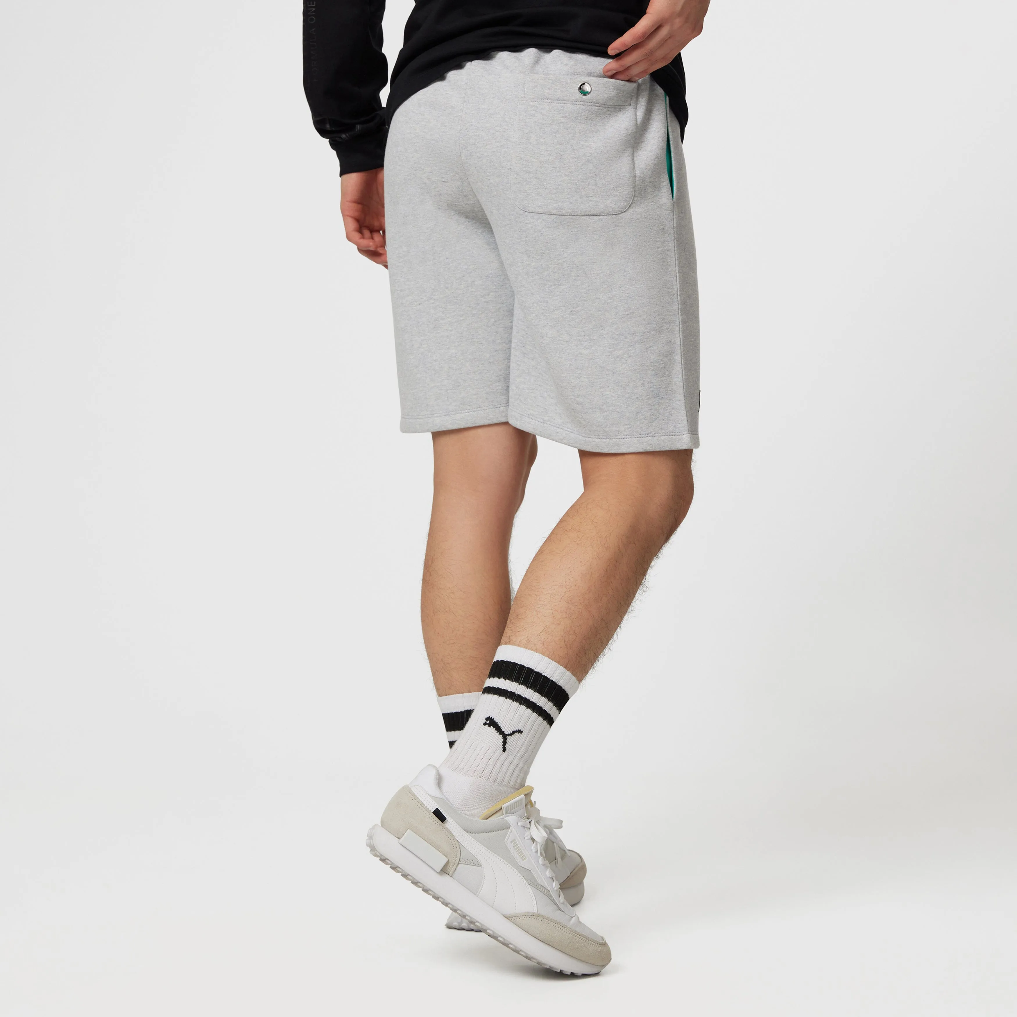 Mercedes AMG Petronas F1 Men's Sweat Shorts - Black/Grey
