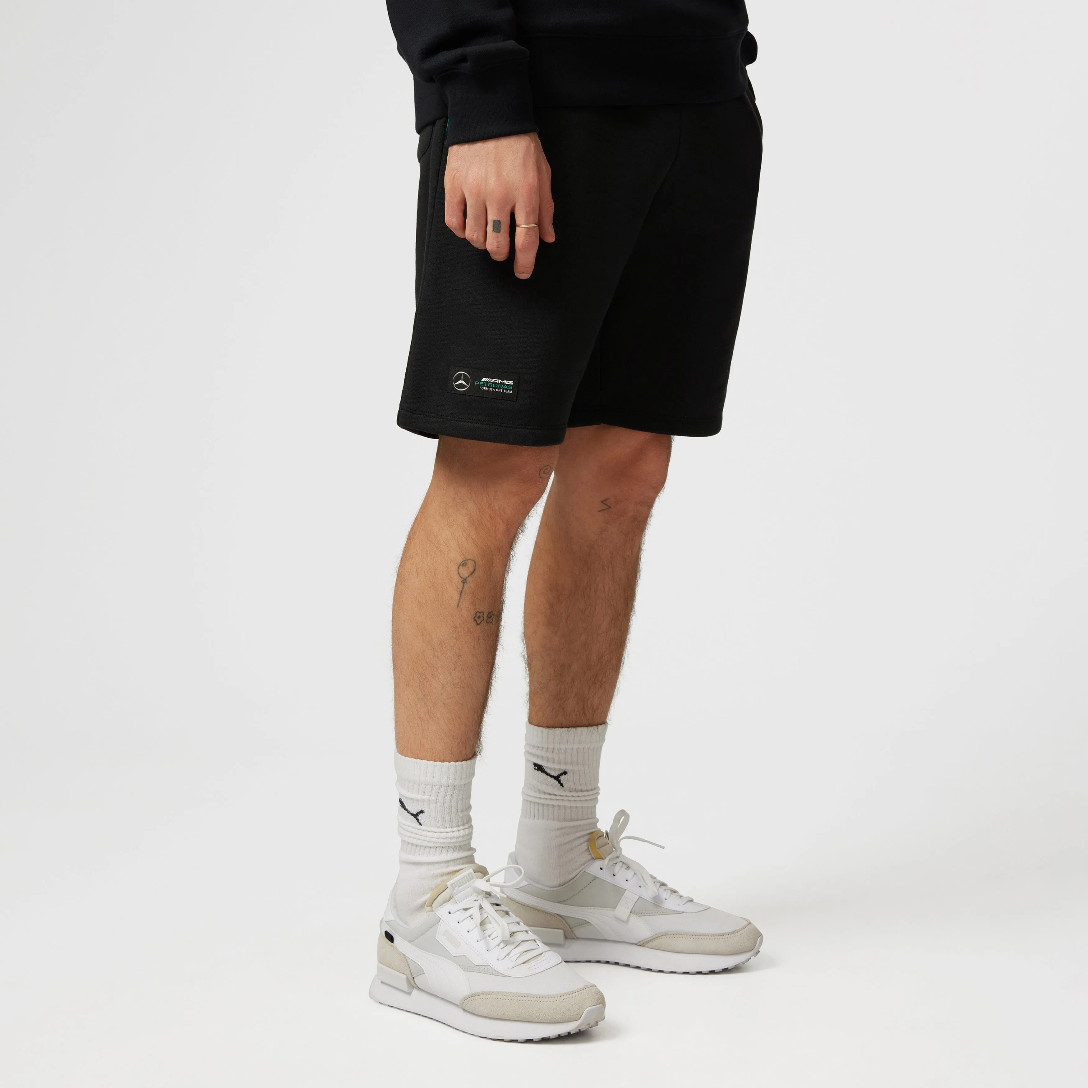 Mercedes AMG Petronas F1 Men's Sweat Shorts - Black/Grey