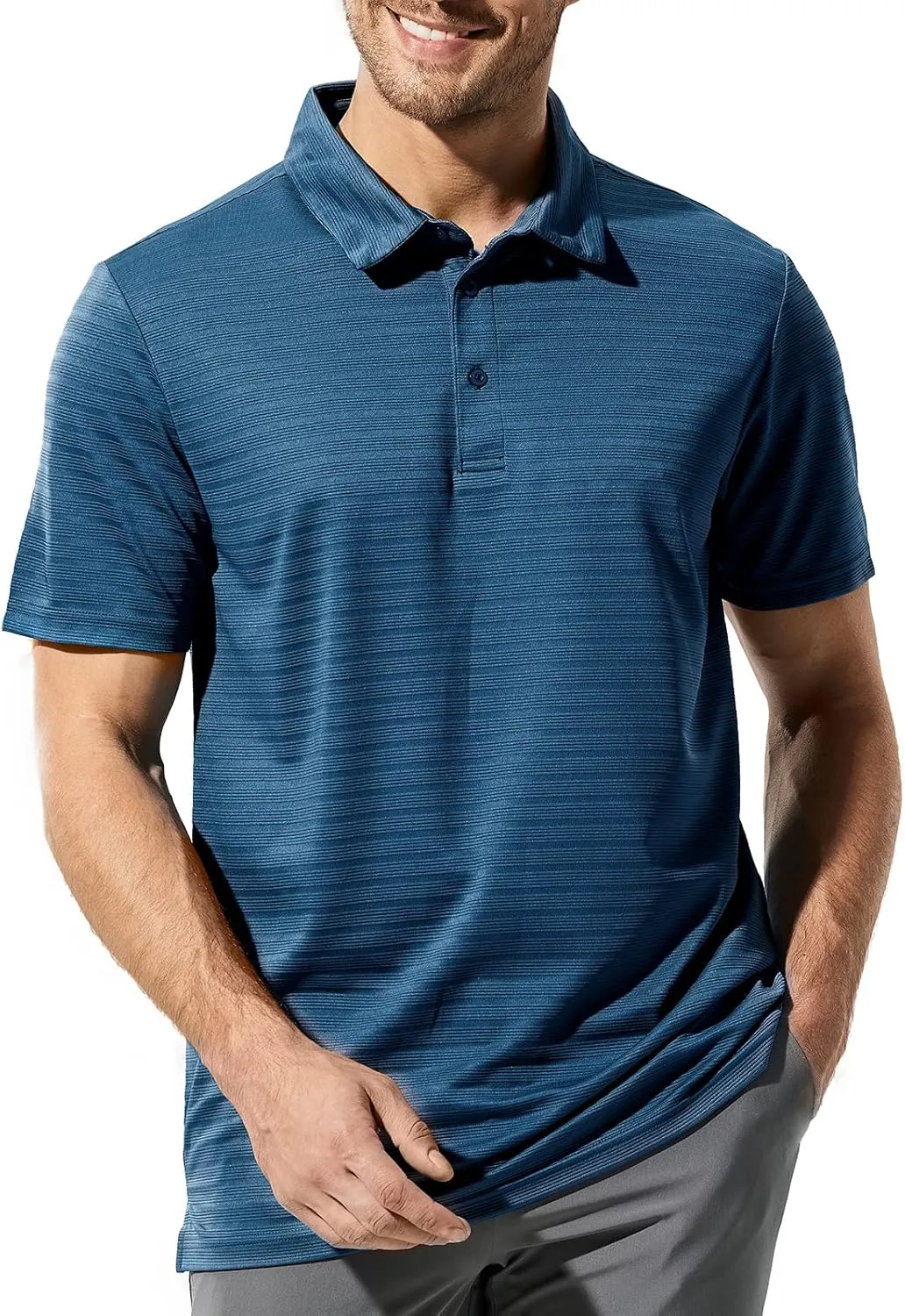 MIER Men's Quick Dry Golf Polo Shirts Short Sleeve Lightweight Casual Shirts Soft Polyester Collared Shirt