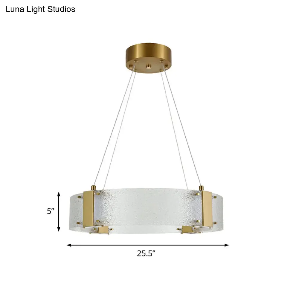 Modern Frosted Glass Pendant Chandelier - Circular Design, 6-Headed, Gold Suspension Lamp