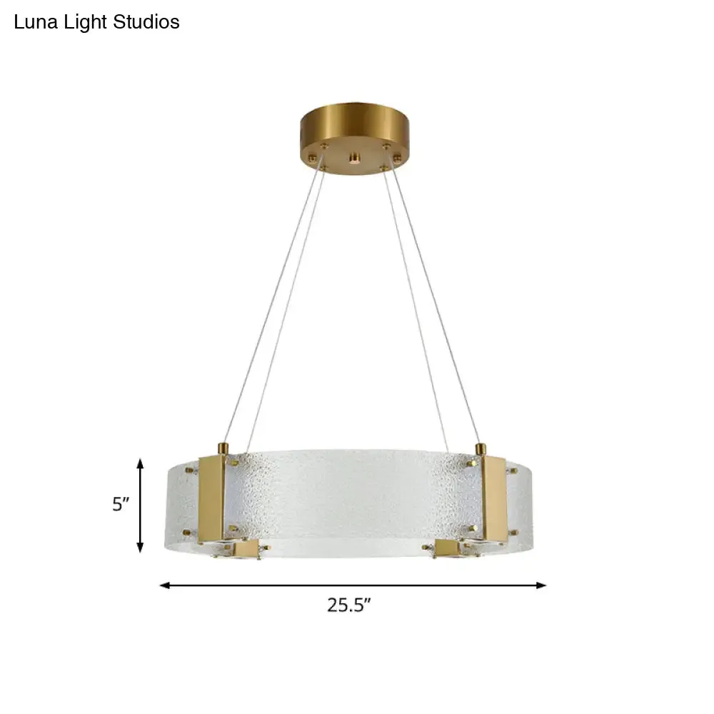 Modern Frosted Glass Pendant Chandelier - Circular Design, 6-Headed, Gold Suspension Lamp