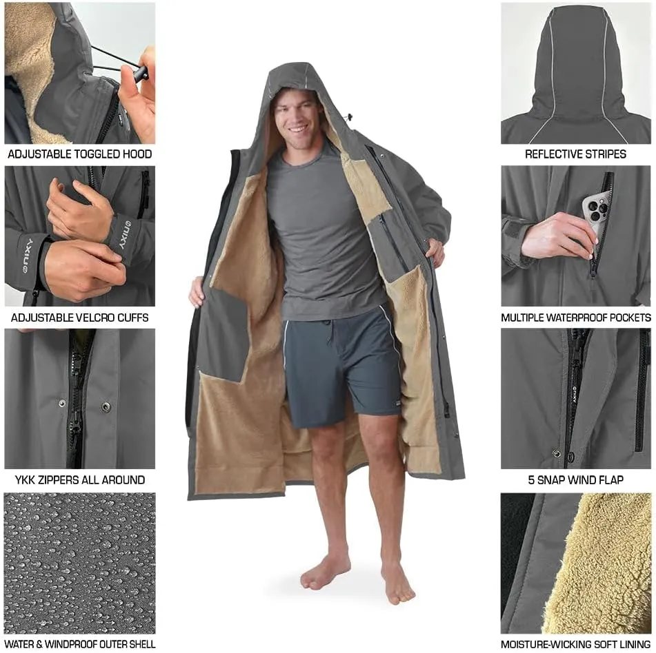 NIXY Oversize Changing Parka - Unisex, Eco-Friendly, Sherpa Fleece-Lined Jacket for Sports & Outdoor - Waterproof & Windproof