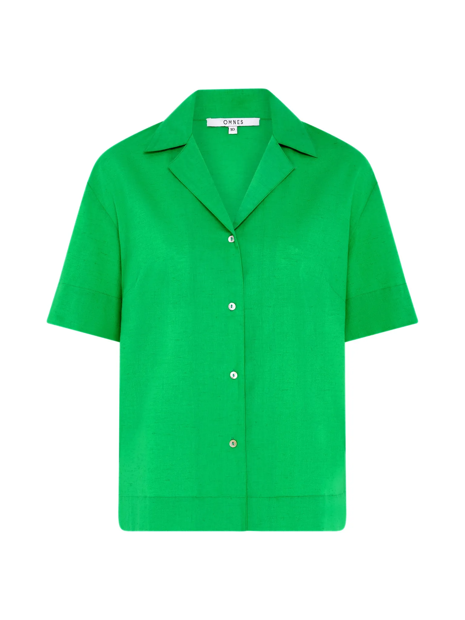 Oaklyn Linen Boxy Shirt in Green