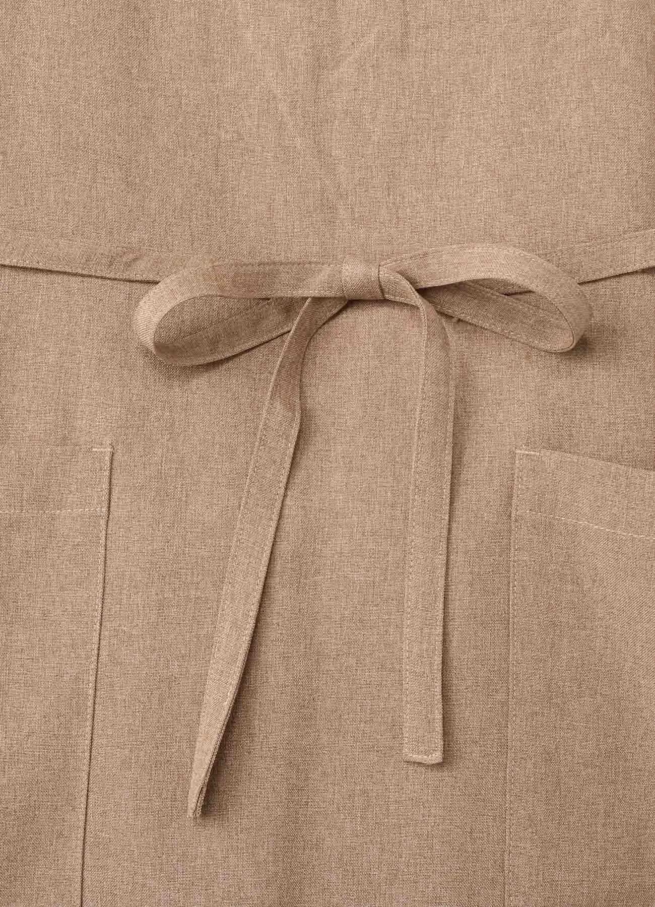 POLYESTER CHAMBRAY APRON DRESS