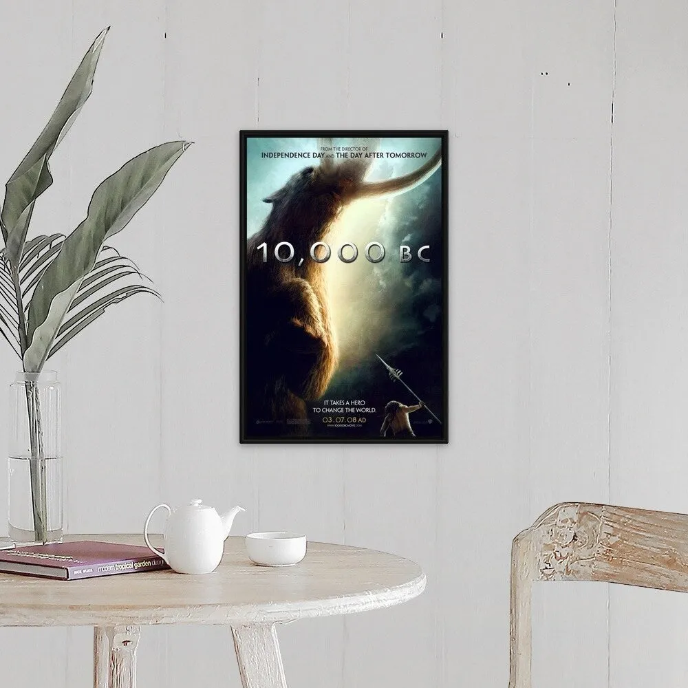 "10,000 B.C. - Movie Poster - Style A" Black Float Frame Canvas Art