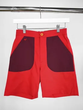 "Red Ant" embroidered Shorts -  Cherry/Sangria combo (ONE-OFF)