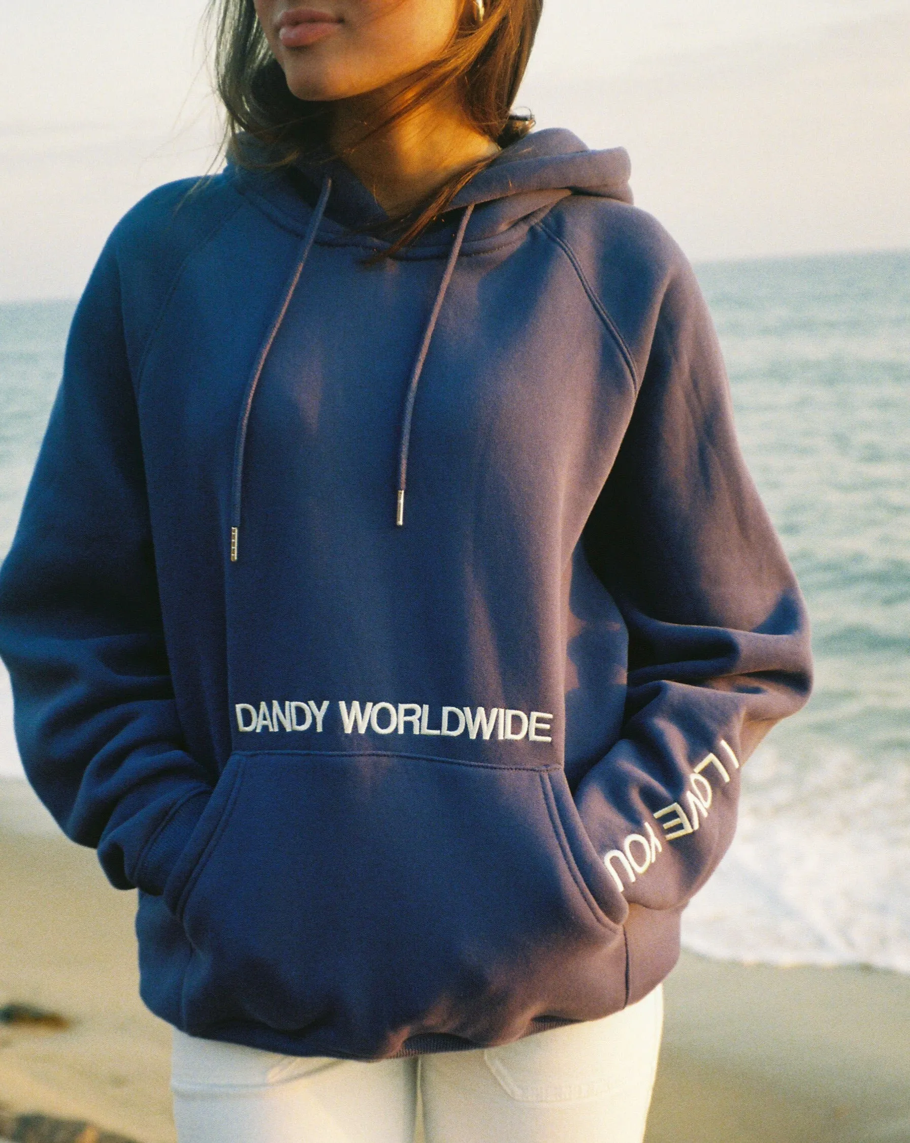 Cozy Oversized Blue Lux Hoodie with Words of Affirmation Design