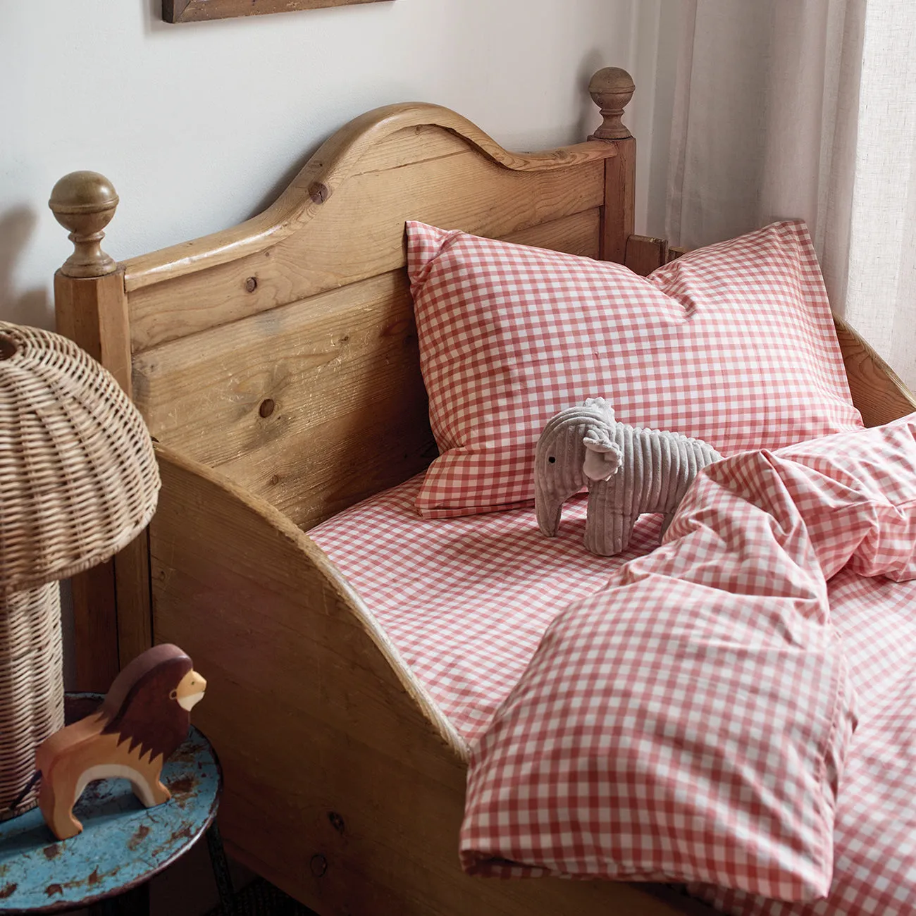 Red Dune Kids Gingham Cotton Fitted Sheet