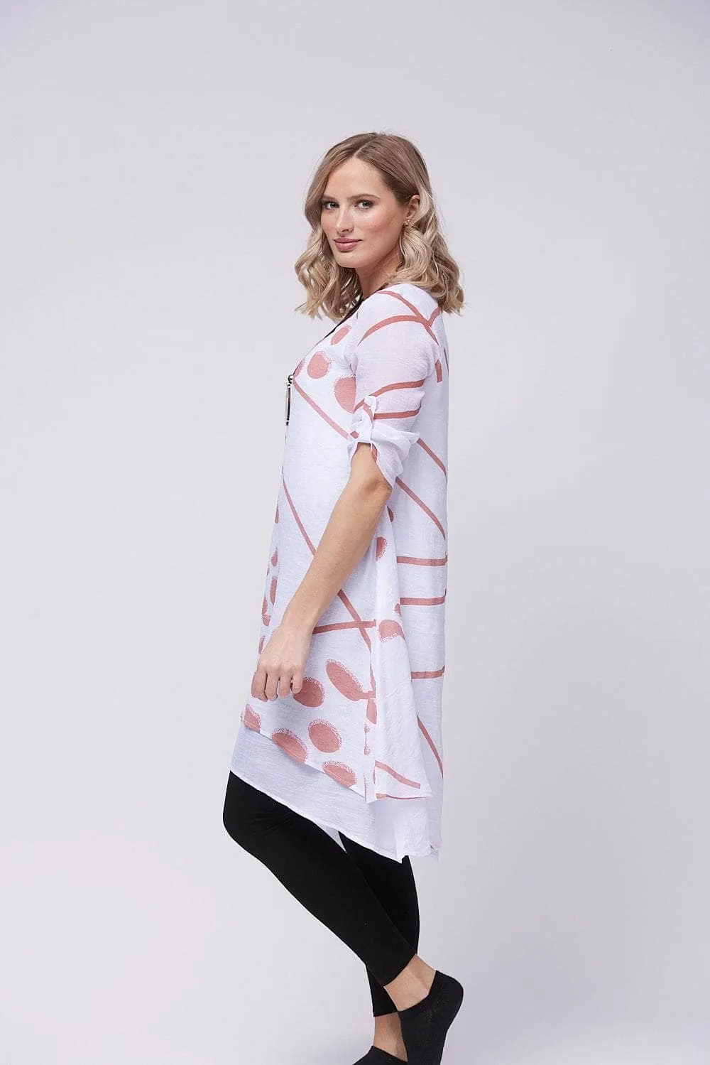 Saloos Double-Layered Midi-Dress with Necklace