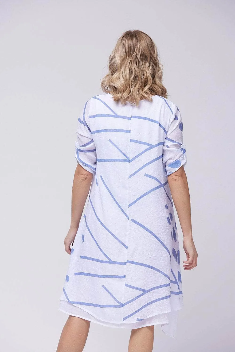 Saloos Double-Layered Midi-Dress with Necklace