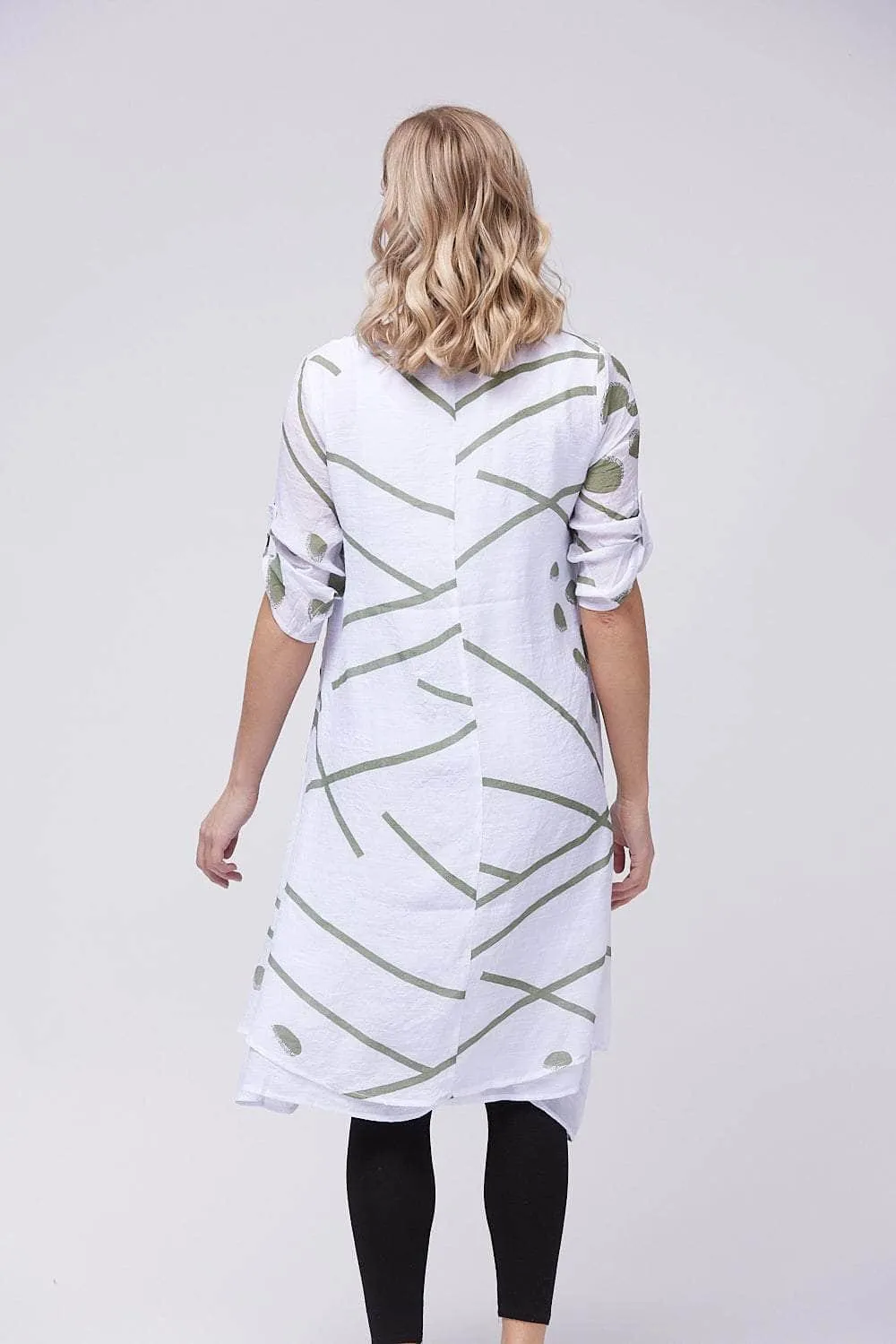 Saloos Double-Layered Midi-Dress with Necklace