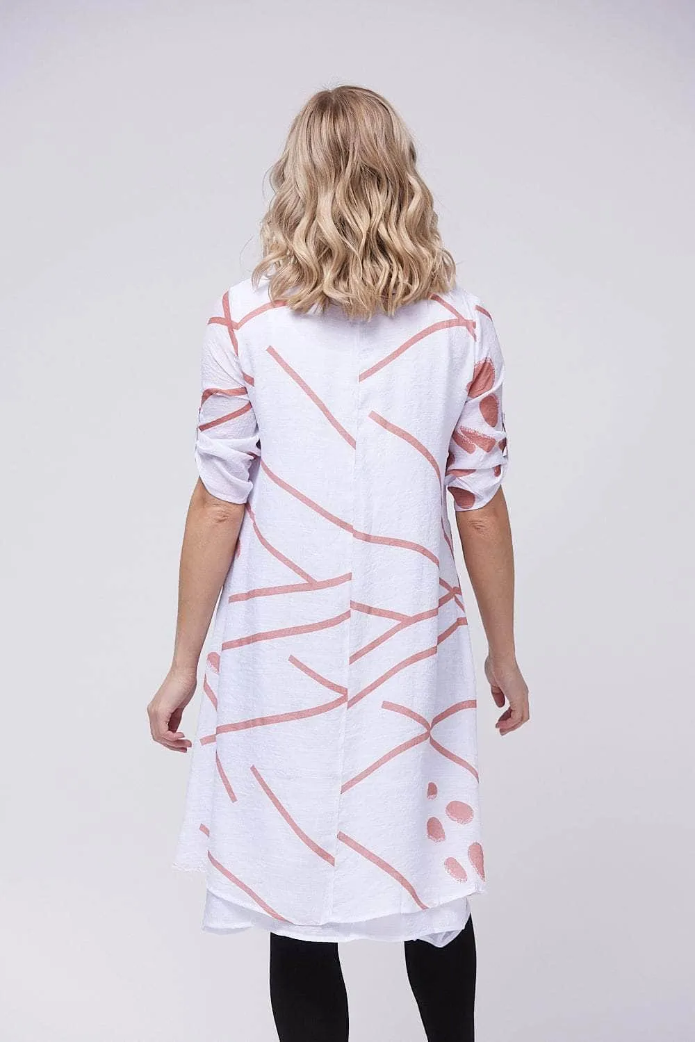 Saloos Double-Layered Midi-Dress with Necklace