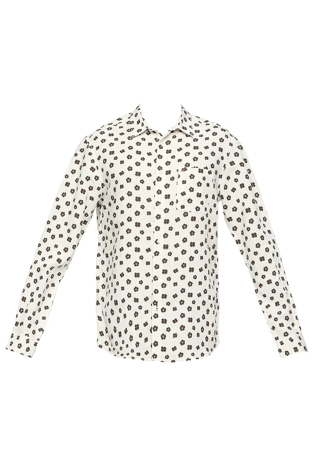 Slim Fit Linen Viscose Printed Shirt