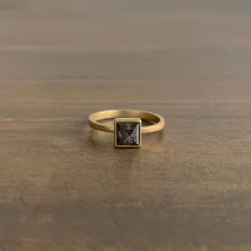 Square Peppery Diamond Ring