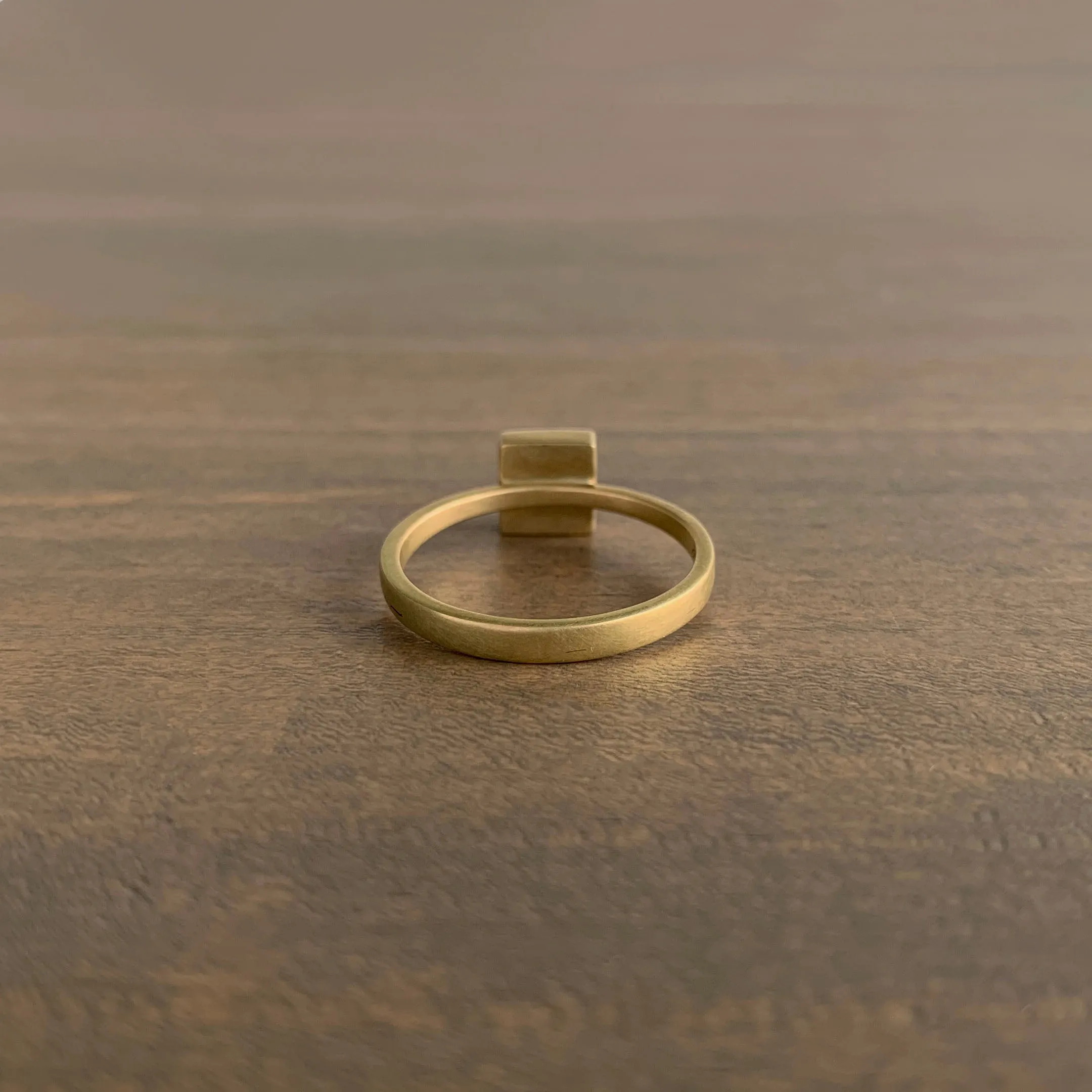 Square Peppery Diamond Ring