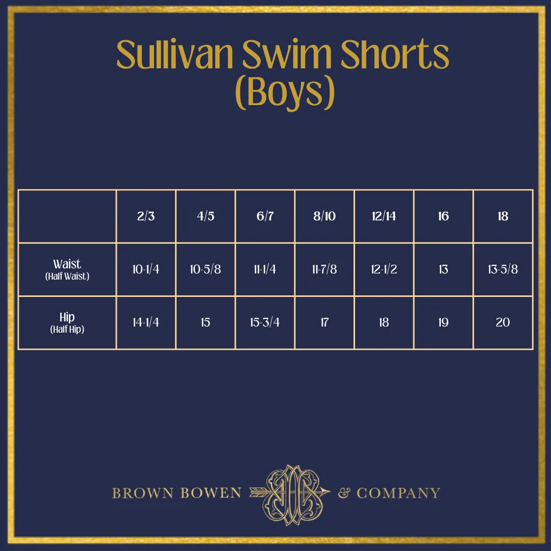 Sullivan Swim Shorts (Boys) - Old Point Plaid