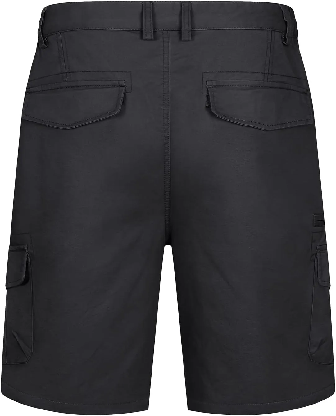 TACVASEN Men's Cargo Short 7 Pockets Comfortable Cotton Elastic Waist Causal Work Shorts
