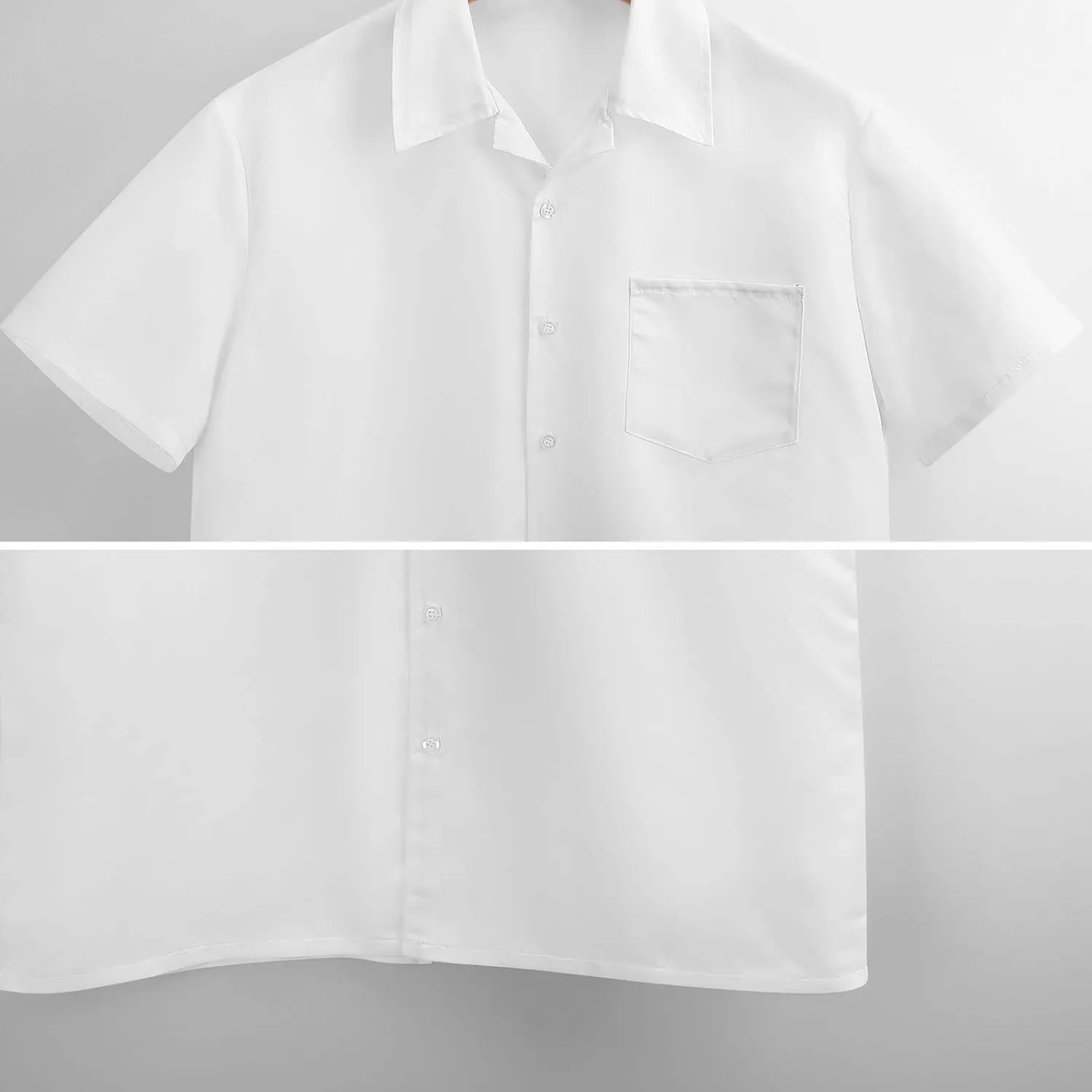 White Paw Print Handprint Splash Men's Button Down Hawaiian Shirt Casual Loose Fit Cuban Collar Beach Shirts