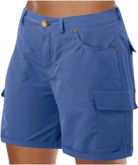 Women's Cargo Shorts Summer High Waist Outdoor Hiking Short Pants with Pockets Loose Fit Button Bermuda Shorts