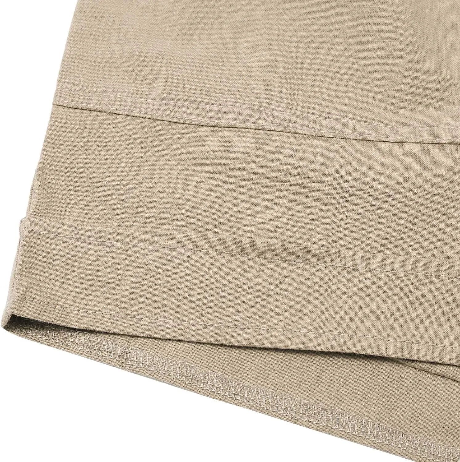 Womens Linen Shorts Elastic Waist High Waist Shorts Drawstring Summer Beach Short Wide Leg Comfy Short with Pockets