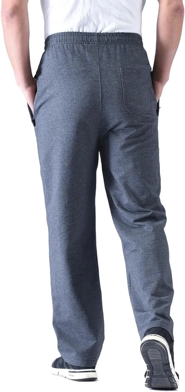 Zoulee Men's Casual Cotton Jogger Sweatpants Zipper Front Pants