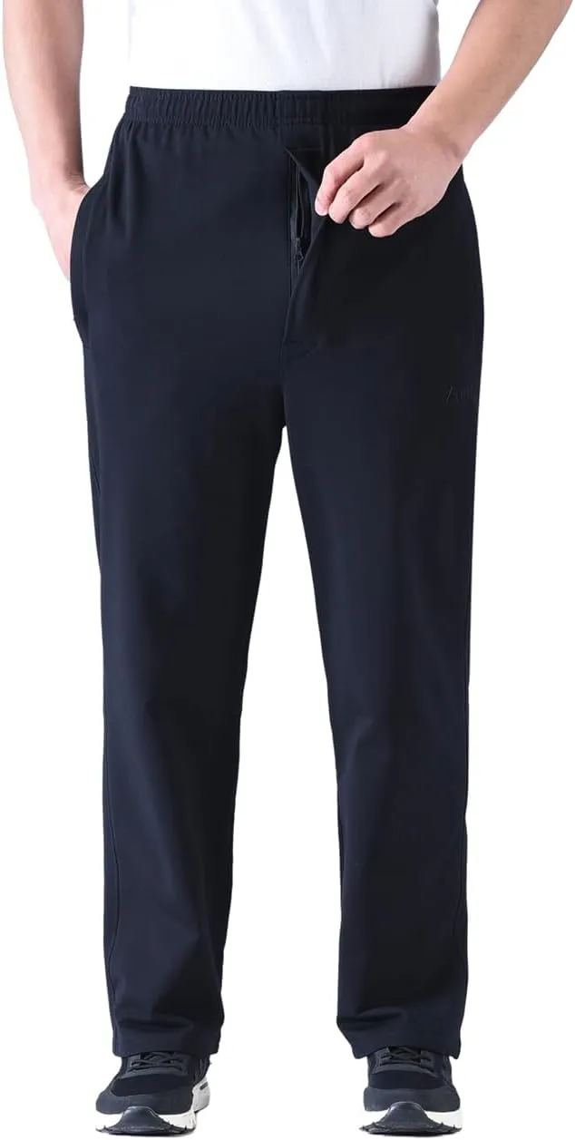 Zoulee Men's Casual Cotton Jogger Sweatpants Zipper Front Pants